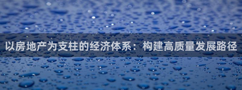 和记娱乐 官网：以房地产为支柱的经济体系：构建高质量发展路径