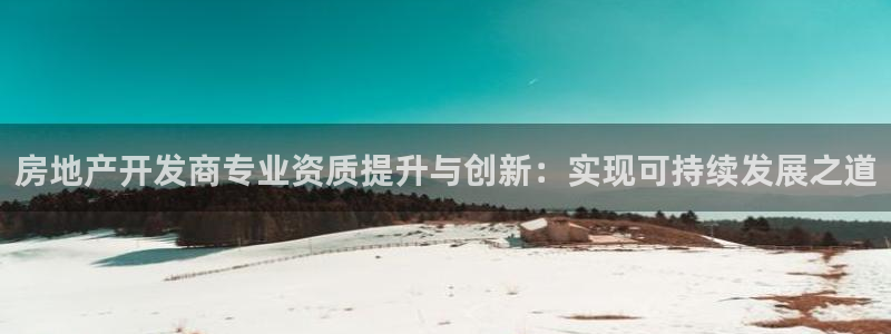 和记官网加盟：房地产开发商专业资质提升与创新：实现可持续发展