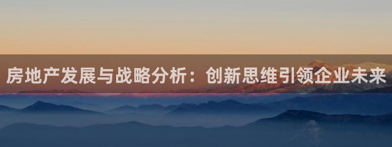 和记唯一官网：房地产发展与战略分析：创新思维引领企业未来